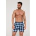 Мужские семейные трусы боксеры хлопок Cornette CM scottish tartan синяя клетка