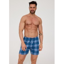 Мужские семейные трусы боксеры хлопок Cornette CM ocean tartan синяя клетка
