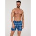 Мужские семейные трусы боксеры хлопок Cornette CM ocean tartan синяя клетка