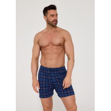 Мужские семейные трусы боксеры хлопок Cornette CM royal tartan синяя клетка
