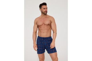 Мужские семейные трусы боксеры хлопок Cornette CM royal tartan синяя клетка