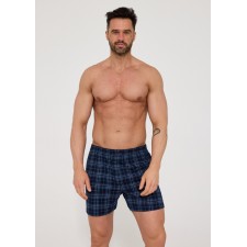 Мужские семейные трусы боксеры хлопок Cornette CM soft tartan синяя клетка