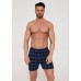 Мужские семейные трусы боксеры хлопок Cornette CM soft tartan синяя клетка