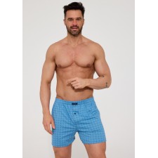 Мужские семейные трусы боксеры хлопок Cornette CM geometric print голубые