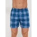 Мужские семейные трусы боксеры хлопок большого размера Cornette CM ocean tartan синяя клетка