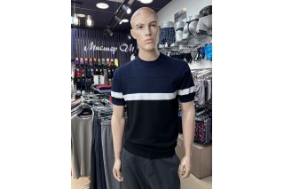 Джемпер мужской с коротким рукавом темно-синий BEST DS