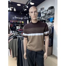 Джемпер мужской с коротким рукавом шоколадный BEST DS