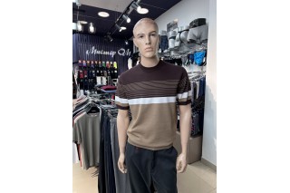 Джемпер мужской с коротким рукавом шоколадный BEST DS