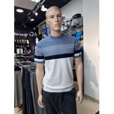 Джемпер мужской с коротким рукавом серо-голубой BEST DS