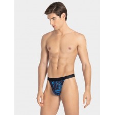 Мужские трусы стринги фиолетовые с принтом Impetus Kanji