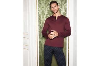 Пижама мужская большого размера с длинным рукавом и брюками Impetus Zola темно-синяя