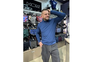 Лонгслив мужской с горлом морская волна Modal Steel Way