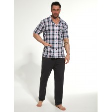 Костюм домашний с брюками и рубашкой на пуговицах мужской Cornette Square графит большой размер