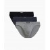 Мужские трусы слипы спорт Atlantic набор 3 шт., хлопок, черные + серый меланж + графит, Basic 3BMP-322