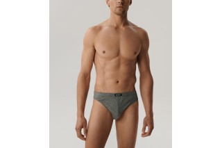 Мужские трусы слипы спорт Atlantic набор 3 шт., хлопок, черные + серый меланж + темно-серый меланж, Basic 3BMP-322