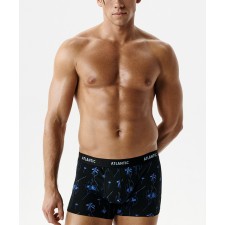 Мужские трусы шорты Atlantic набор 3 шт., хлопок, черные + голубые + черные, 3MH-229