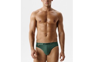 Мужские трусы слипы спорт Atlantic набор 3 шт., хлопок, светлый деним + индиго + темно-зеленый, 3MP-094