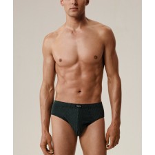 Мужские трусы слипы классика Atlantic, набор 3 шт., хлопок, изумрудные + темно-серые меланж + баклажановые, 3MP-202