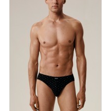 Мужские трусы слипы спорт Atlantic, набор 3 шт., хлопок, черные + темно-голубые + черные, 3MP-204