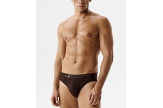 Мужские трусы слипы спорт Atlantic, 3 шт. в уп., бамбук, бежевые + коричневые + сине-зеленые, 3MP-213