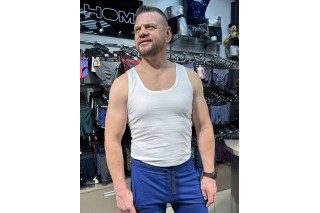 Майка мужская большого размера белая хлопок Pasa Batal