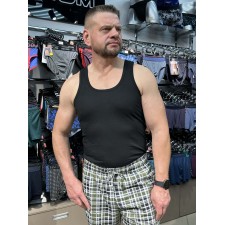 Майка мужская большого размера черная хлопок Pasa Batal