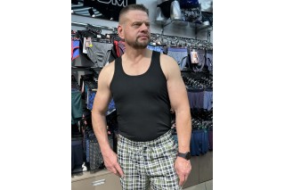 Майка мужская большого размера черная хлопок Pasa Batal