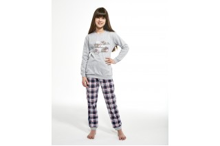 Костюм домашний для девочек (пижама) Cornette Koala серый меланж