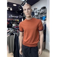 Джемпер мужской с коротким рукавом терракотовый BEST basic DS