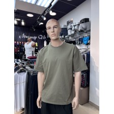 Футболка оверсайз мужская оливковая хлопок DS