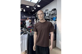 Футболка мужская шоколадная хлопок MiniMalisM DS