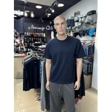 Футболка оверсайз мужская темно-синяя хлопок DS