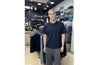 Футболка оверсайз мужская темно-синяя хлопок DS