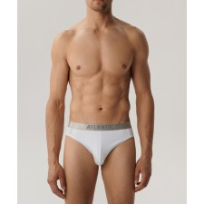 Мужские трусы слипы спорт Atlantic 1 шт. в уп., пима хлопок, белые, Basic BMP-013