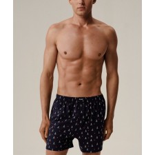 Мужские трусы боксеры семейные Atlantic, хлопок, темно-синие, GMB-010