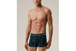 Мужские трусы шорты Atlantic, хлопок, темно-зеленые, GMH-031