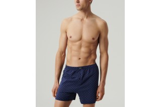 Мужские трусы боксеры семейные Atlantic, хлопок, темно-голубые, MBX-069