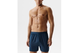 Мужские трусы боксеры семейные Atlantic, микромодал, сине-зеленые, MBX-662