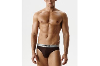 Мужские трусы слипы спорт Atlantic, пима хлопок, коричневые, MP-1589