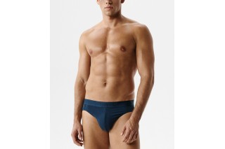 Мужские трусы слипы спорт Atlantic, микромодал, сине-зеленые, MP-1590