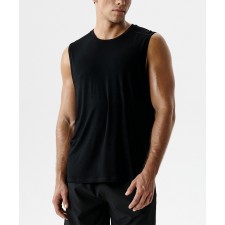 Майка мужская спортивная без рукавов Atlantic, бамбук, черная, MV-052