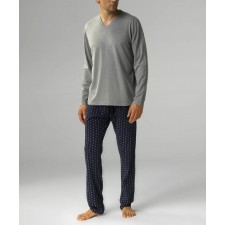 Мужская пижама Atlantic 1 шт. в уп., хлопок, серая + темно-синяя, NMP-373E