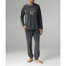 Мужская пижама Atlantic 1 шт. в уп., хлопок, серый меланж, NMP-376/1