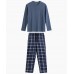 Мужская пижама Atlantic, хлопок, голубая + тёмно-голубая, NMP-393