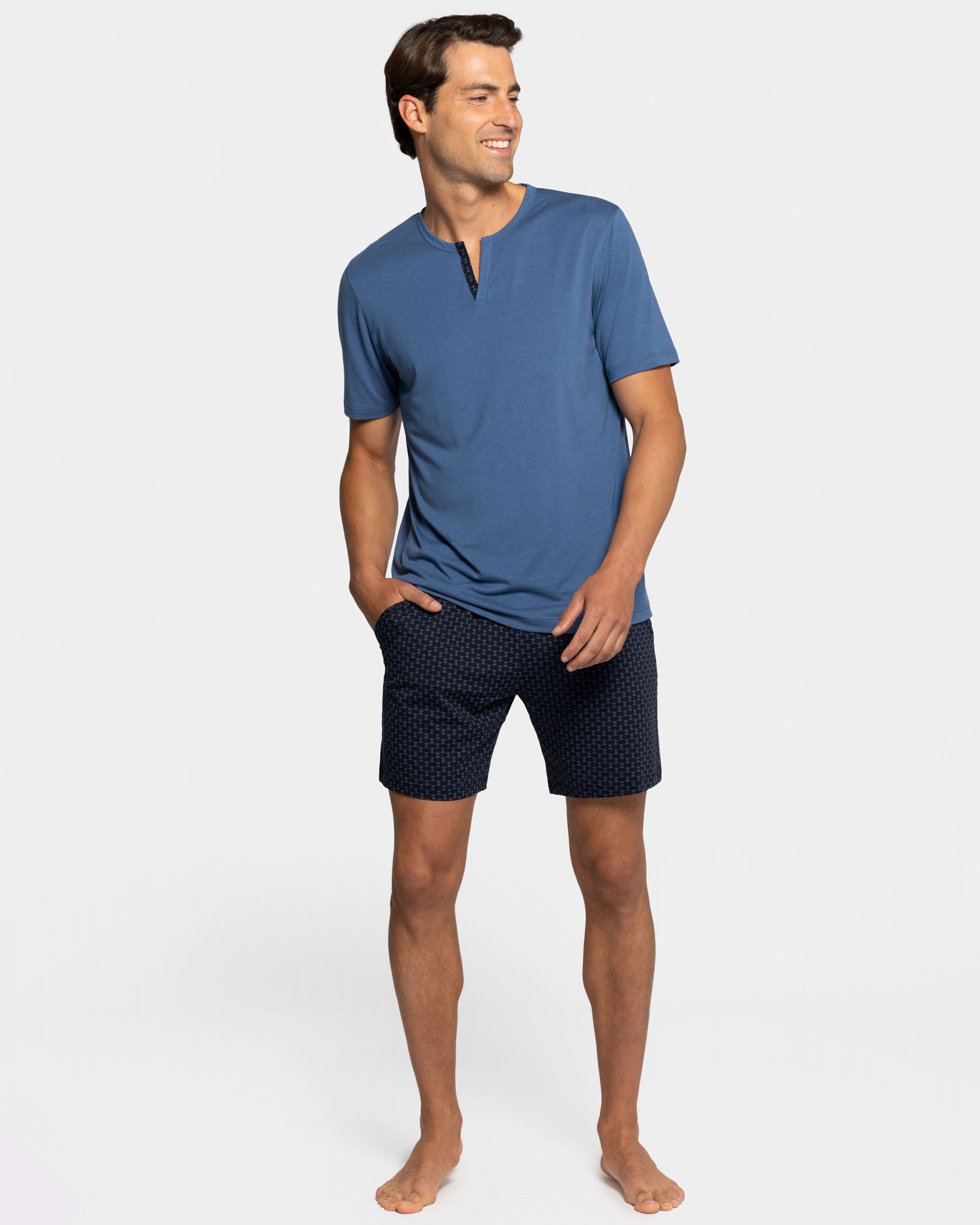 Комплект для отдыха мужской (пижама) Impetus Pine short темно-синий стандартный размер