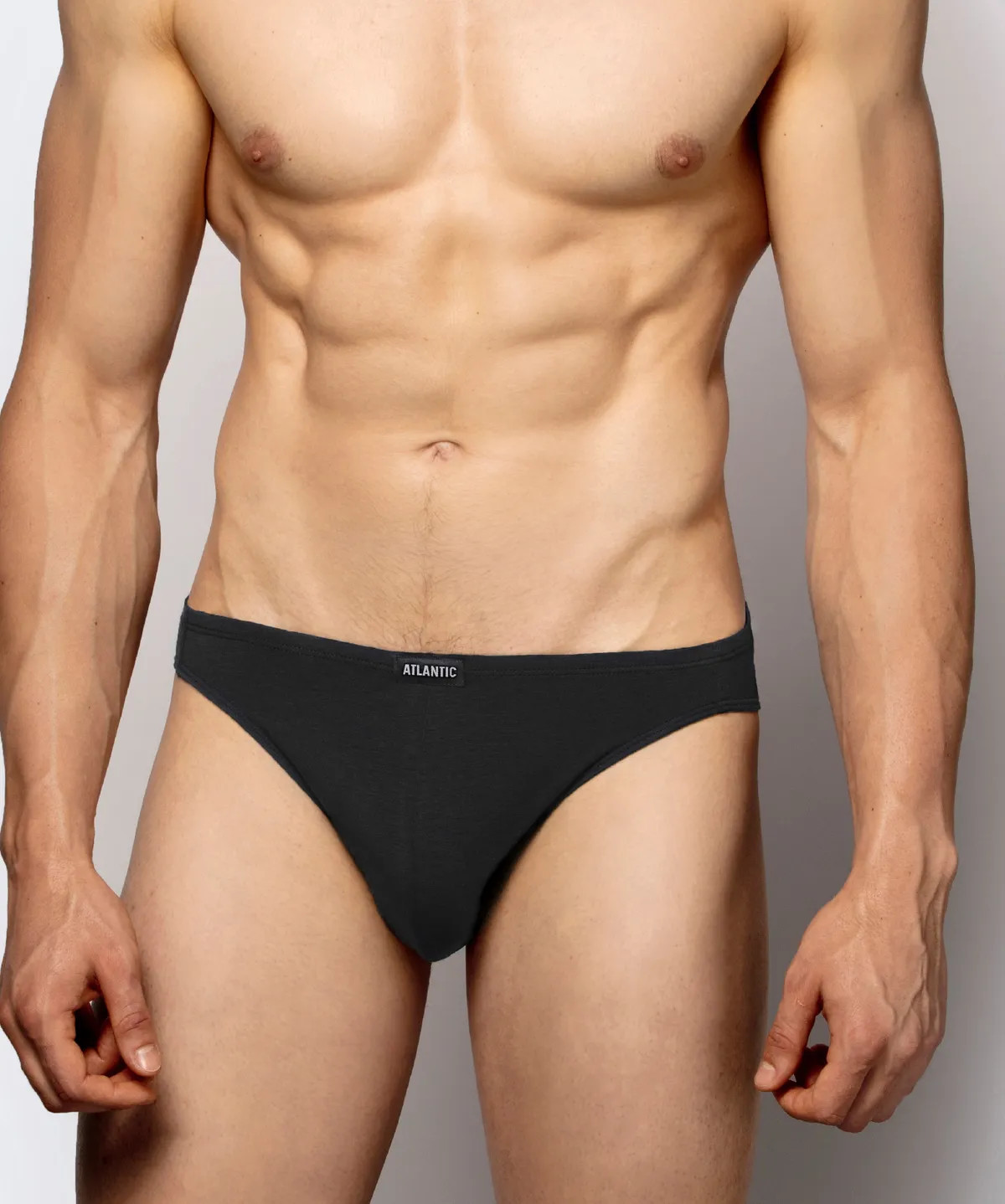 Мужские трусы слипы мини Atlantic набор 2 шт., пима хлопок, черные, Basic 2BMP-014