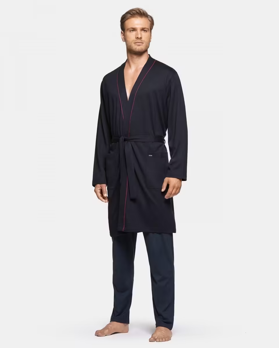 Халат трикотажный мужской Impetus Cansiglio темно-синий