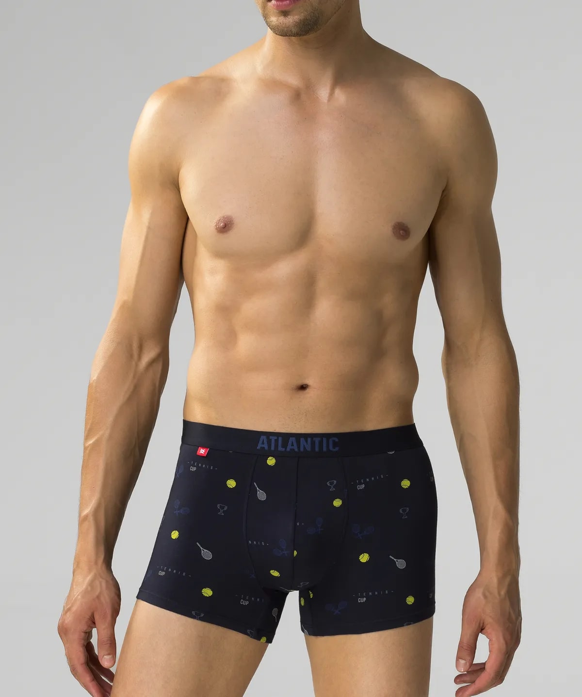 Мужские трусы шорты Atlantic набор из 3 шт., хлопок, темно-синие, 3MH-050