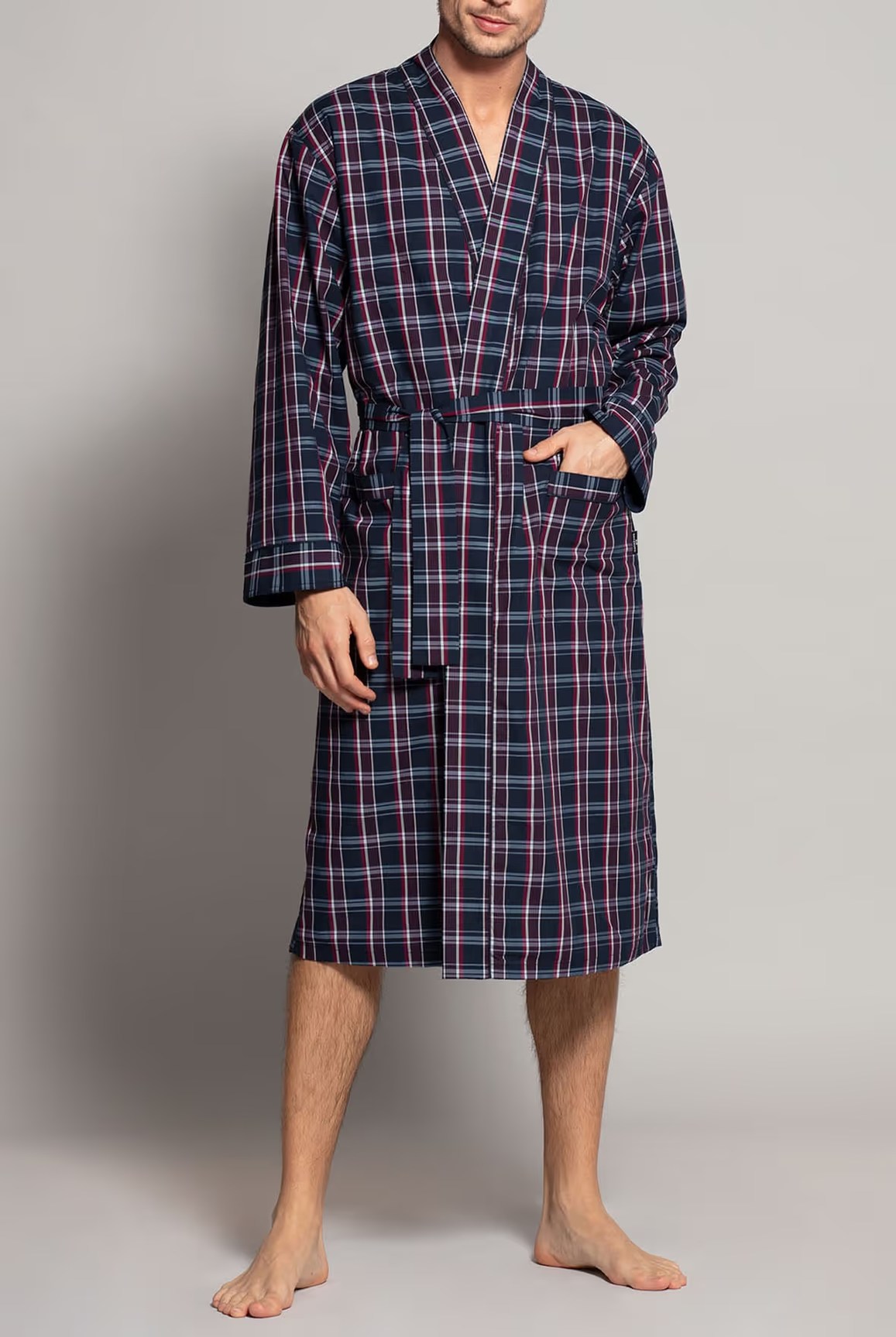 Халат текстильный мужской Gotzburg Pure Cotton темно-синий