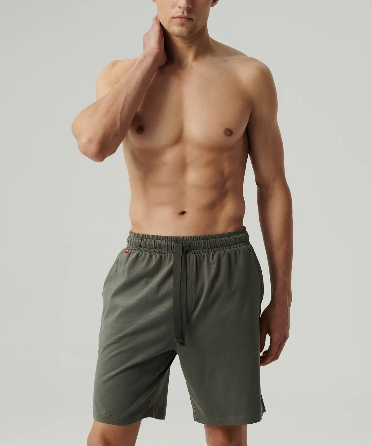 Мужские шорты пижамные Atlantic 1 шт. в уп., хлопок, хаки, NMB-039